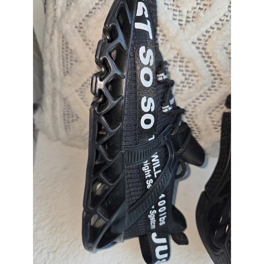 Just So So Mens Running Shoes Black White Blade Non Slip Sneakers Size 40 EU